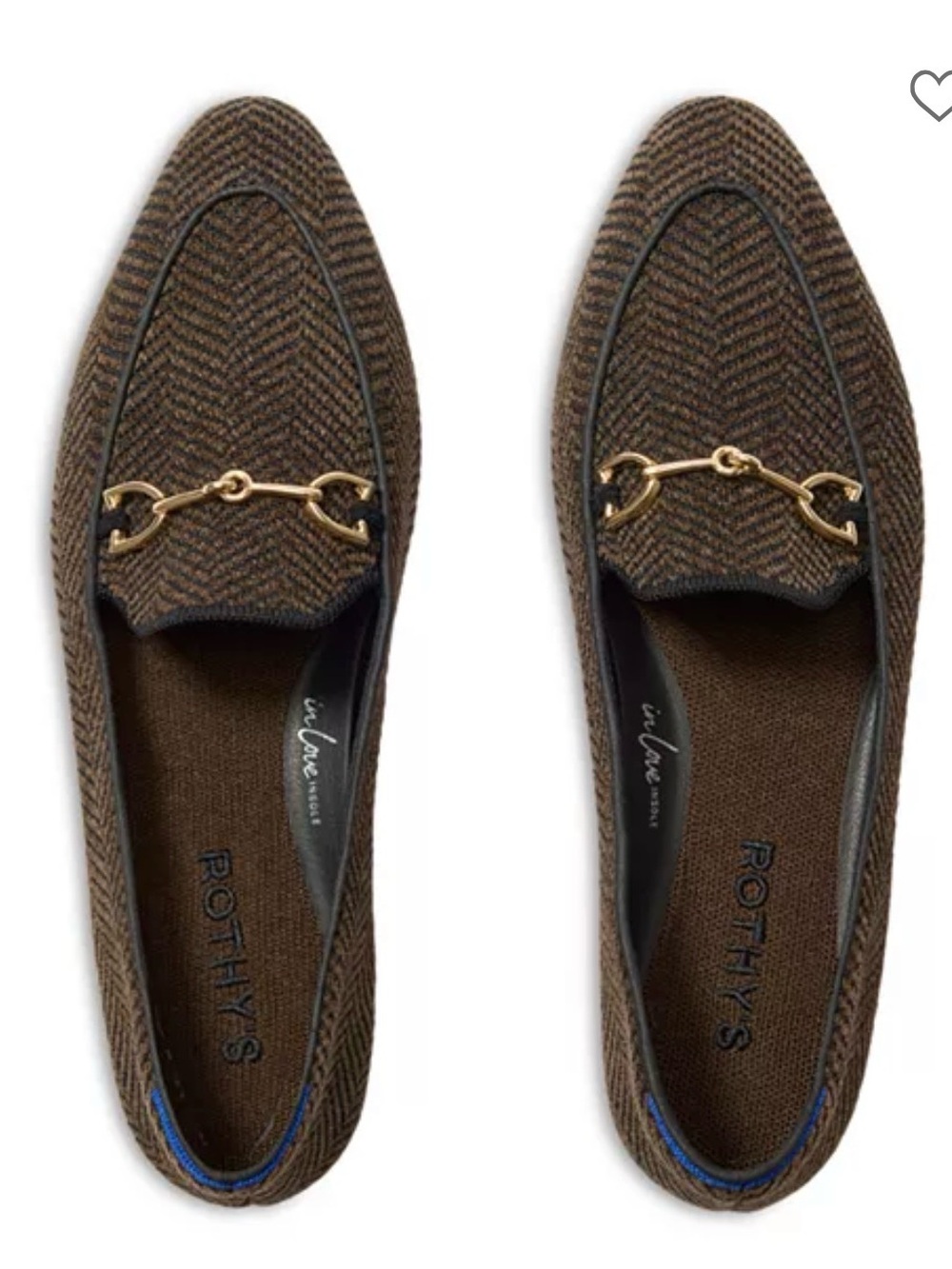 Rothy's Double Bit Brown Herringbone Almond Loafers